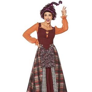 Women's Burgundy and Orange Costume Dress